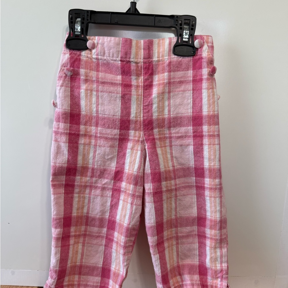 Pink and White Plaid Casual Bottoms